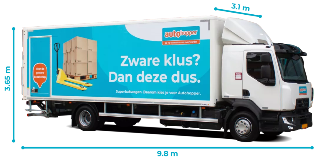 afmetingen van een autohopper vrachtwagen